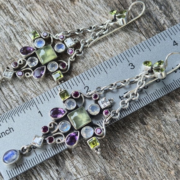 NICKY BUTLER LIMITED EDITION RAJ COLLECTION 925 Sterling Silver NB Earrings - Picture 3 of 15